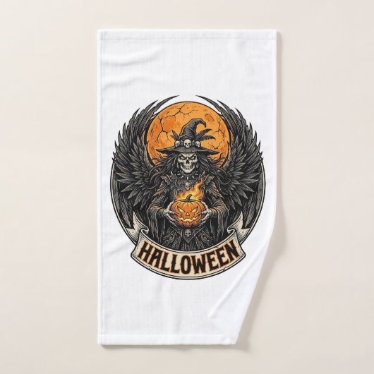 Gotische Halloween Heks Vintage Handdoek (Handdoek)