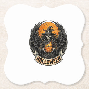 Gotische Halloween Heks Vintage Kartonnen Onderzetters