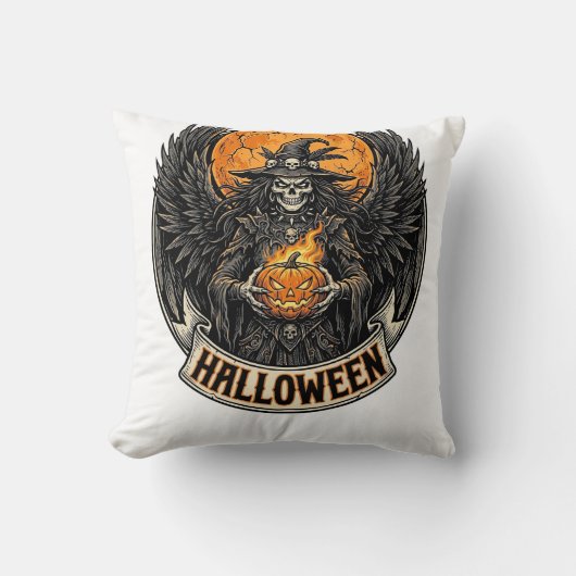 Gotische Halloween Heks Vintage Kussen (Voorkant)