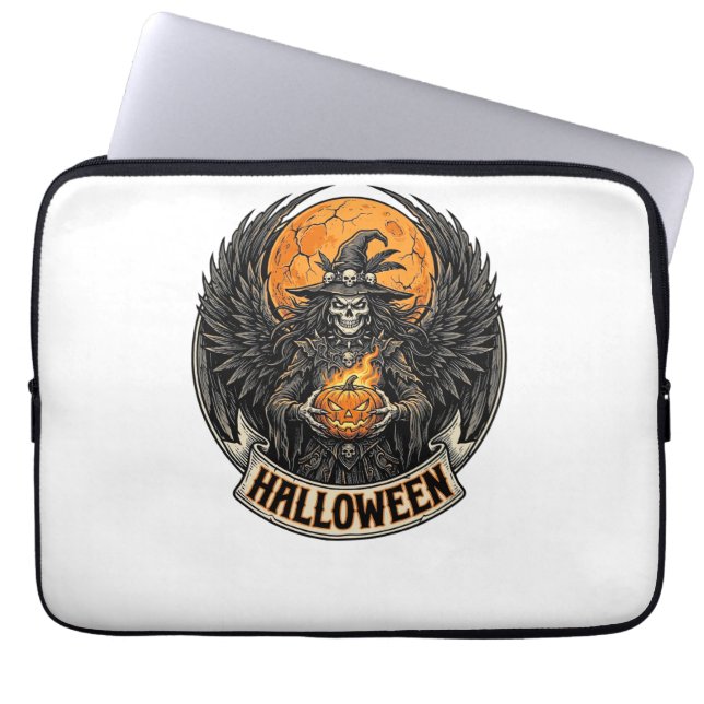 Gotische Halloween Heks Vintage Laptop Sleeve (Voorkant)