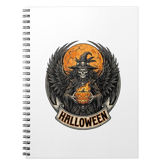 Gotische Halloween Heks Vintage Notitieboek (Voorkant)