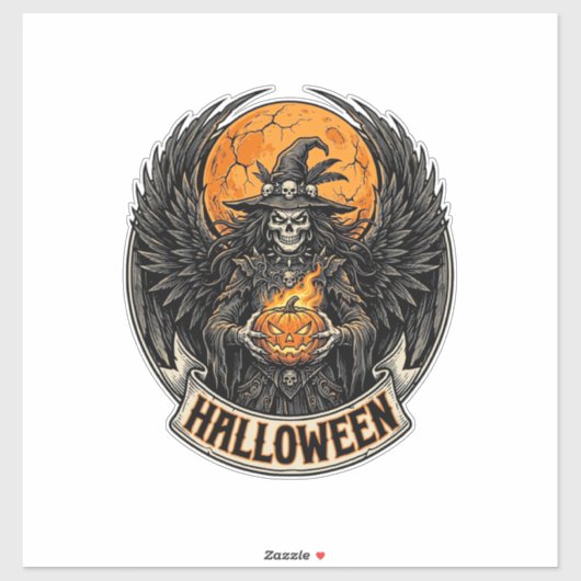 Gotische Halloween Heks Vintage Sticker (Vel)