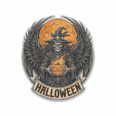 Gotische Halloween Heks Vintage Sticker (Voorkant)