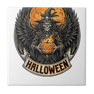 Gotische Halloween Heks Vintage Tegeltje