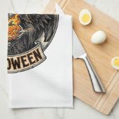 Gotische Halloween Heks Vintage Theedoek (Quarter Fold)
