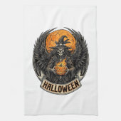 Gotische Halloween Heks Vintage Theedoek (Verticaal)
