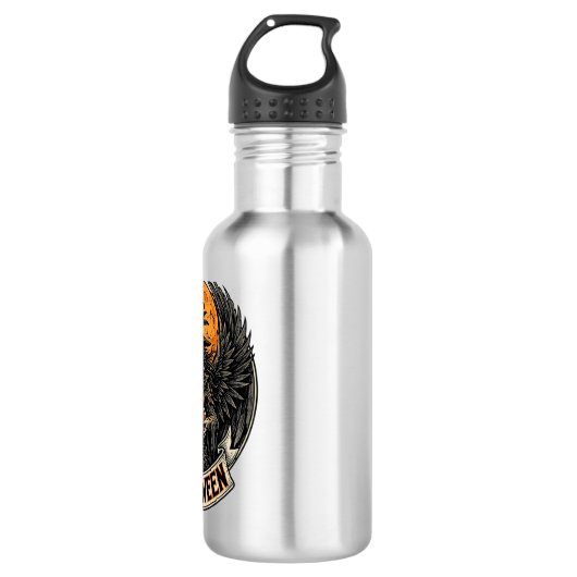 Gotische Halloween Heks Vintage Waterfles (Voorkant)