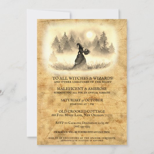  Gotische Halloween Heksenfeest Uitnodiging (Voorkant)