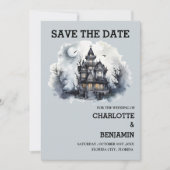Gotische Halloween Horror Huwelijk Save The Date (Voorkant)
