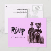 Gotische Halloween-huwelijk RSVP Briefkaart (Voorkant / Achterkant)