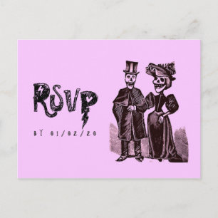 Gotische Halloween Huwelijks RSVP Briefkaart