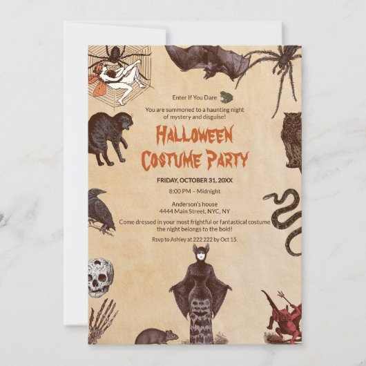  gotische Halloween Kaart (Voorkant)