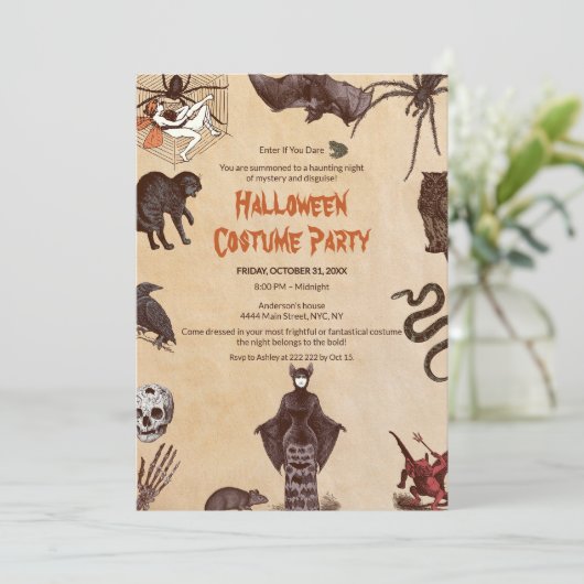  gotische Halloween Kaart (Staand voorkant)