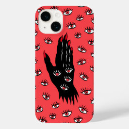 Gotische Halloween kunst - Zwarte Hand Spooky Ogen Case-Mate iPhone 14 Hoesje