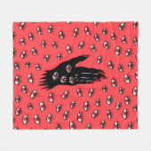 Gotische Halloween kunst - Zwarte Hand Spooky Ogen Fleece Deken (Voorkant (Horizontaal))