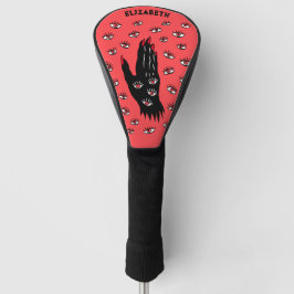Gotische Halloween kunst - Zwarte Hand Spooky Ogen Golfheadcover