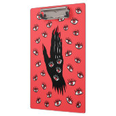 Gotische Halloween kunst - Zwarte Hand Spooky Ogen Klembord (Links)
