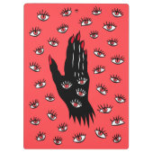 Gotische Halloween kunst - Zwarte Hand Spooky Ogen Klembord (Achterkant)