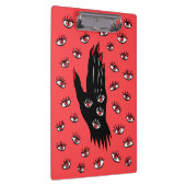 Gotische Halloween kunst - Zwarte Hand Spooky Ogen Klembord (Rechts)
