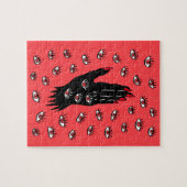 Gotische Halloween kunst - Zwarte Hand Spooky Ogen Legpuzzel (Horizontaal)