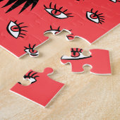 Gotische Halloween kunst - Zwarte Hand Spooky Ogen Legpuzzel (Zijkant)