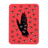 Gotische Halloween kunst - Zwarte Hand Spooky Ogen Magneet (Verticaal)