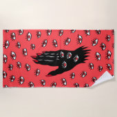 Gotische Halloween kunst - Zwarte Hand Spooky Ogen Strandlaken (Voorkant)