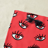 Gotische Halloween kunst - Zwarte Hand Spooky Ogen Strandlaken (In situ)