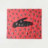 Gotische Halloween kunst - Zwarte Hand Spooky Ogen Wandkleed (Voorkant (horizontaal))