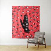 Gotische Halloween kunst - Zwarte Hand Spooky Ogen Wandkleed (In situ)
