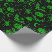 Gotische Halloween Magic Green Cadeaupapier (Hoek)