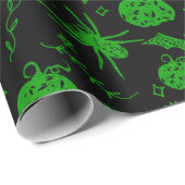 Gotische Halloween Magic Green Cadeaupapier (Rol Hoek)