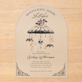  Gotische Halloween Mobile Spooky Baby shower Acryl Uitnodigingen (Voorkant)