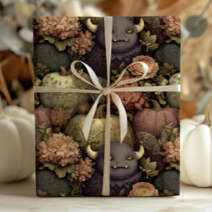 gotische Halloween monsters en pompoenen Cadeaupapier