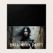 Gotische Halloween Nacht van Mysterie Uitnodiging (Buitenkant ongevouwen)