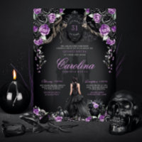 Gotische Halloween Paarse Zwarte Prinses Quinceane