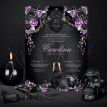 Gotische Halloween Paarse Zwarte Prinses Quinceane