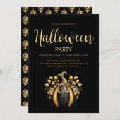 Gotische Halloween Party pompoen uitnodiging (Voorkant / Achterkant)