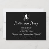 Gotische Halloween Party Witte Spin Zwart Kaart (Voorkant)