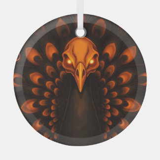 Gotische Halloween Pauwenskelet Glas Ornament