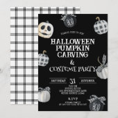 Gotische Halloween Pompoen Carving & Kostuum Party Kaart (Voorkant / Achterkant)