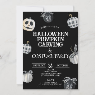Gotische Halloween Pompoen Carving & Kostuum Party Kaart