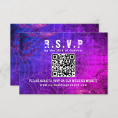 Gotische Halloween QR Code Bruiloft RSVP Kaartje (Voorkant / Achterkant)