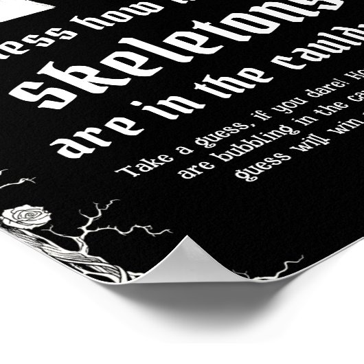 Gotische Halloween raad hoeveel skeletten spel Poster (Hoek)