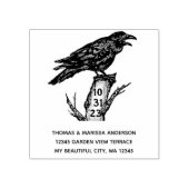 Gotische Halloween Raven Crow gedateerd retouradre Rubberstempel (Afrduk)