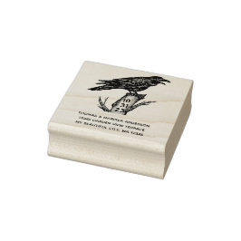 Gotische Halloween Raven Crow gedateerd retouradre Rubberstempel