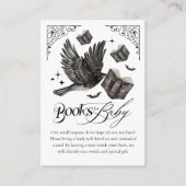 Gotische Halloween Raven Leveringsboeken voor Baby Informatiekaartje (Voorkant)