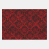 Gotische Halloween: rode strepen, schedels en dama Inpakpapier Vel (Voorkant 2)