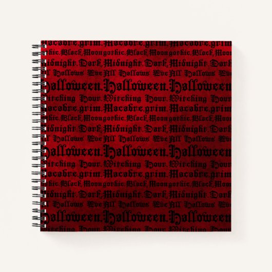 Gotische Halloween rood en zwart Notitieboek (Voorkant)