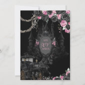 Gotische Halloween Roze Zwart Prinses Quinceanera Kaart (Achterkant)